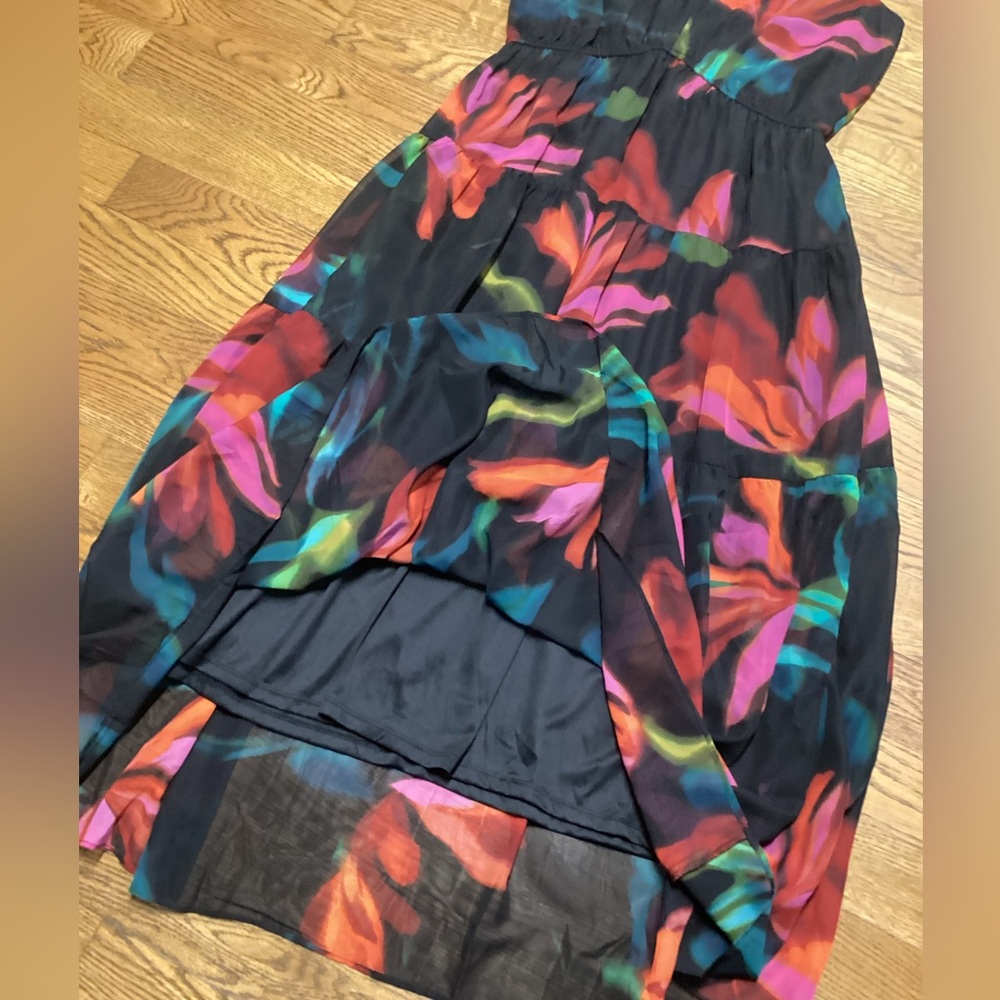 Robbie Bee Empire waist sleeveless Wedding Guest midi dress black floral size 12 - Picture 10 of 13